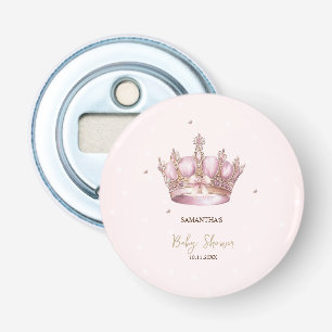 Kleine Prinses Kroon Parels Stippen Baby Shower Button Flesopener