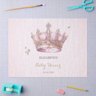 Kleine Prinses Kroon Parels Stippen Baby Shower Tissuepapier