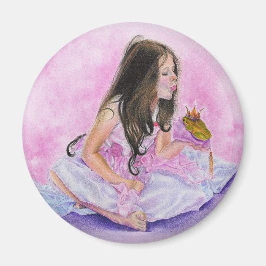 Kleine prinses kussen kikker magneet (Voorkant)