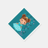 Kleine Prinses LILIBET Turquoise Mooie Meisjesacht Servet (Hoek)