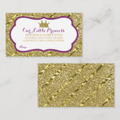 Kleine Prinses Luier Raffle Ticket, Faux Glitter Informatiekaartje (Voorkant / Achterkant)