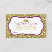 Kleine Prinses Luier Raffle Ticket, Faux Glitter Informatiekaartje (Voorkant)
