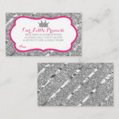 Kleine Prinses Luier Raffle Ticket, Faux Glitter Informatiekaartje (Voorkant / Achterkant)
