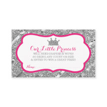 Kleine Prinses Luier Raffle Ticket, Faux Glitter