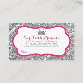 Kleine Prinses Luier Raffle Ticket, Faux Glitter Informatiekaartje