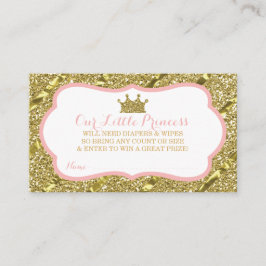 Kleine Prinses Luier Raffle Ticket, Faux Glitter Informatiekaartje