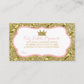 Kleine Prinses Luier Raffle Ticket, Faux Glitter Informatiekaartje (Voorkant)