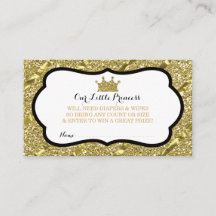 Kleine Prinses Luier Raffle Ticket, Faux Glitter