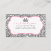 Kleine Prinses Luier Raffle Ticket, Faux Glitter Informatiekaartje (Voorkant)