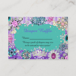 Kleine Prinses Luier Raffle Tickets, sieraden Informatiekaartje