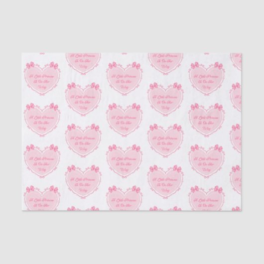 kleine prinses, meisje baby shower roze harten tissuepapier (Voorkant)