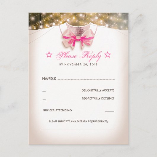 Kleine prinses | Meisje Baby shower RSVP Briefkaart (Voorkant)