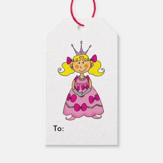 kleine prinses meisje (blond haar) cadeaulabel (Voorkant)