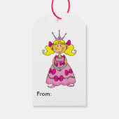 kleine prinses meisje (blond haar) cadeaulabel (Achterkant)
