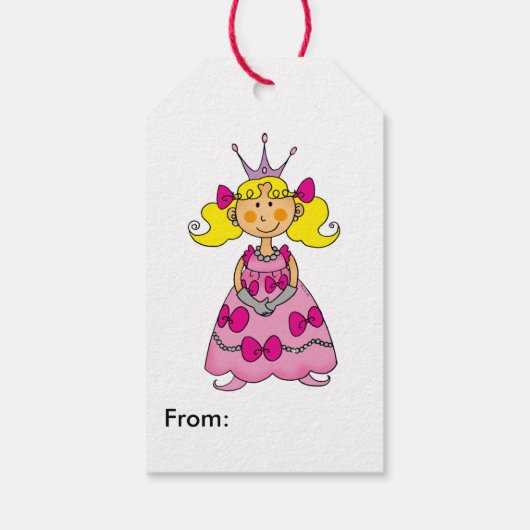 kleine prinses meisje (blond haar) cadeaulabel (Achterkant)