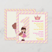 Kleine prinses meisjes 1e verjaardag roze geel kaart (Voorkant / Achterkant)