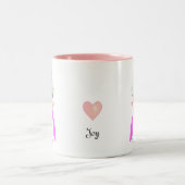 Kleine prinses met bloem en hart tweekleurige koffiemok (Center)