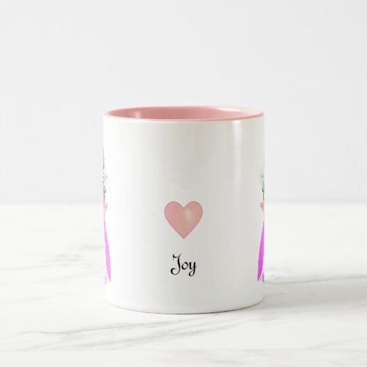 Kleine prinses met bloem en hart tweekleurige koffiemok (Center)