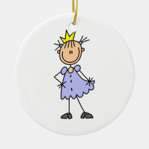 Kleine prinses met kroon keramisch ornament