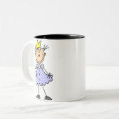 Kleine prinses met kroon tweekleurige koffiemok (Voorkant links)