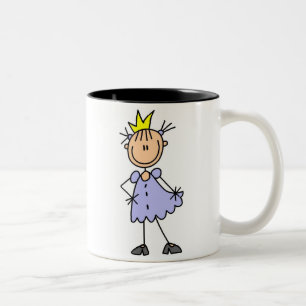Kleine prinses met kroon tweekleurige koffiemok