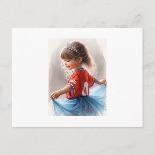 Kleine Prinses Met Tiara, Briefkaart (Voorkant)