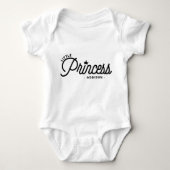 Kleine prinses moderne typografie gepersonaliseerd romper (Voorkant)