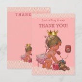 Kleine prinses op de telefoon Dank je Chevrons Bedankkaart (Voorkant / Achterkant)