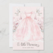 Kleine prinses op de weg Roze Baby shower Kaart (Voorkant)