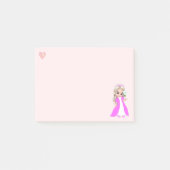 Kleine prinses op lichtroze post-it® notes (Voorkant)