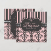 Kleine prinses op Way Roze Black Baby shower Kaart (Voorkant / Achterkant)
