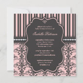 Kleine prinses op Way Roze Black Baby shower Kaart (Achterkant)