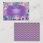 Kleine Prinses Prins Luier Raffle Tickets, paars Informatiekaartje (Voorkant / Achterkant)