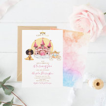 Kleine prinses royale viering waterverf uitnodigin
