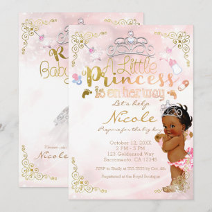 Kleine Prinses Roze Etnische Donkere Baby Meisje S Kaart