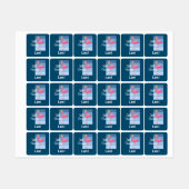 Kleine prinses Roze Flamingo Design - Small Squar Labels (Vel)
