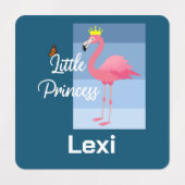 Kleine prinses Roze Flamingo Design - Small Squar Labels (Design 2)