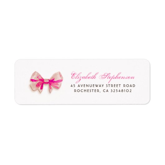 Kleine prinses | roze strik roze etiket (Voorkant)