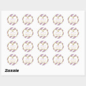 Kleine Prinses Sticker, Paarse, Goud Ronde Sticker (Vel)