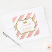 Kleine prinses Sticker, roze, faux glitter Vierkante Sticker (Envelop)