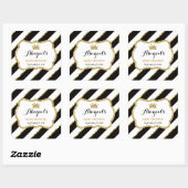 Kleine prinses Sticker, zwart, faux glitter Vierkante Sticker (Vel)