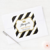 Kleine prinses Sticker, zwart, faux glitter Vierkante Sticker (Envelop)