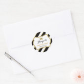 Kleine Prinses Sticker, Zwart, Goud Ronde Sticker (Envelop)