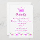 kleine prinses uitnodiging (Voorkant / Achterkant)