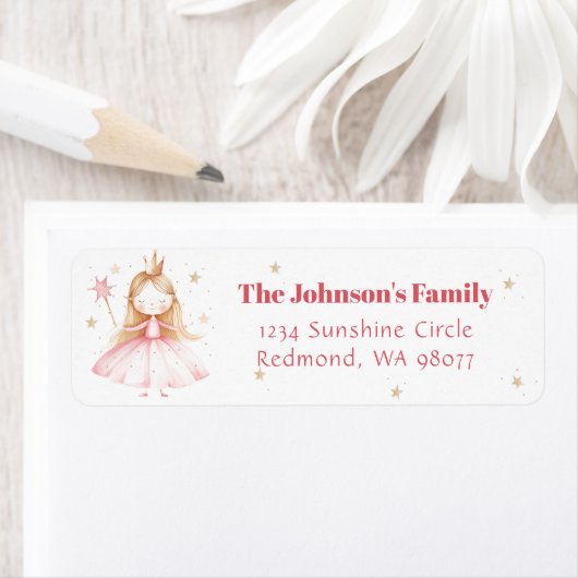 Kleine Prinses Verjaardagsfeestje Etiket (Insitu)