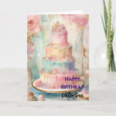 Kleine prinses verjaardagstaart kaart (Voorkant)