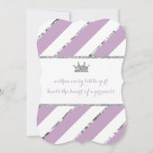 Kleine Prinses Verjaardagsuitnodiging Paarse Zilve Kaart (Achterkant)