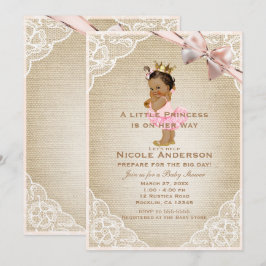 Kleine Prinses Vintage Baby Meisje Rustieke Shower Kaart