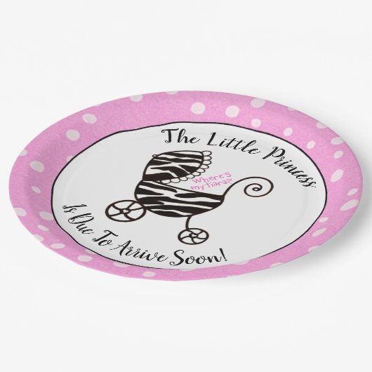 Kleine prinses - "Waar is mijn Tiara?" douchen Papieren Bordje (Gekanteld)