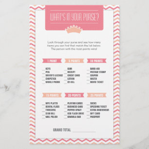 Kleine prinses wat is er in je Purse Game? Briefpapier